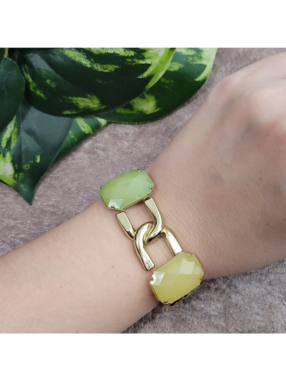 G by Gennaro gold toned faceted crystal bracelet NEW
